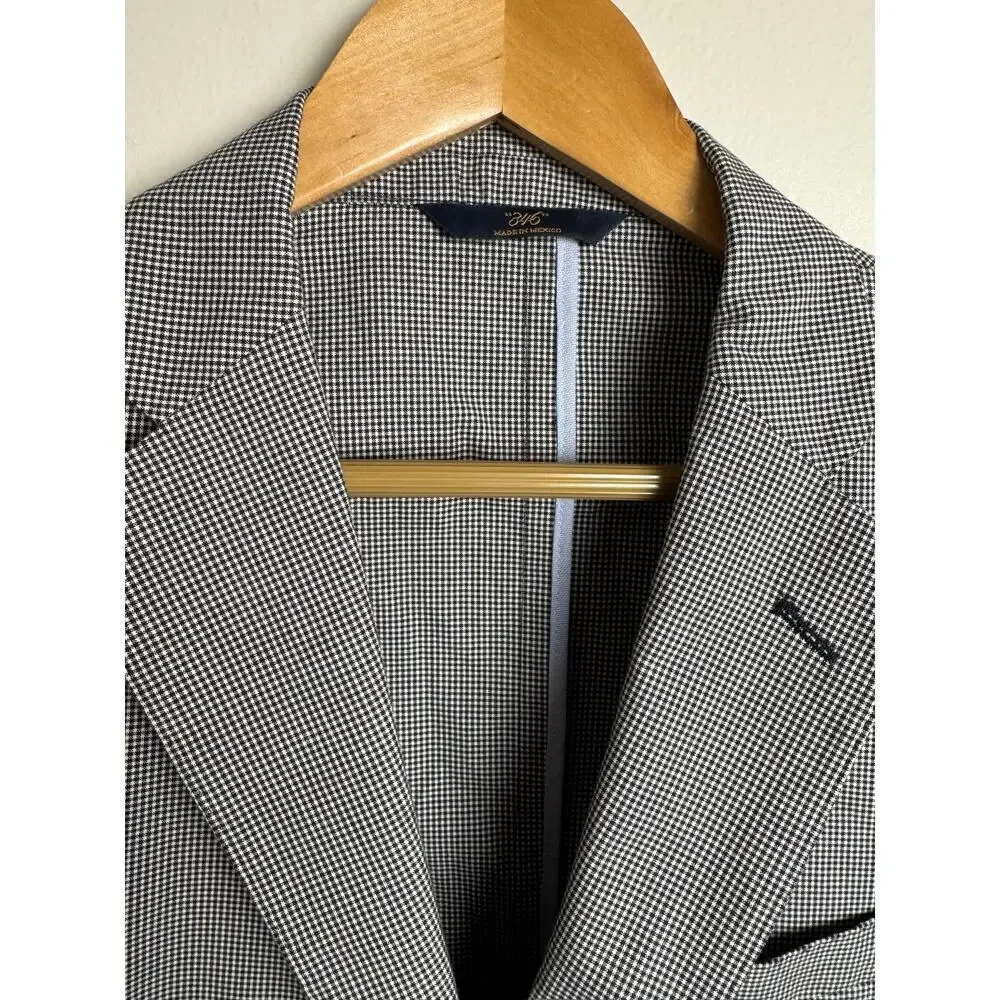 Brooks Brothers Mens Blazer Black White 38S 100% Cotton 346 Regent Sports Coat